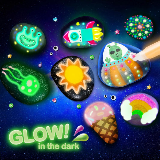 glow-in-the-dark paint that charges under a light source for 15-30 seconds