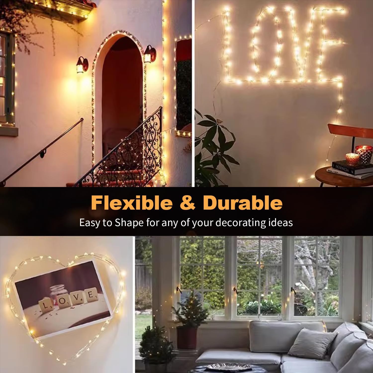 GlowNook Waterproof Fairy Lights – Outdoor Event and Patio Ambiance, 3 Modes for Evening Gatherings
