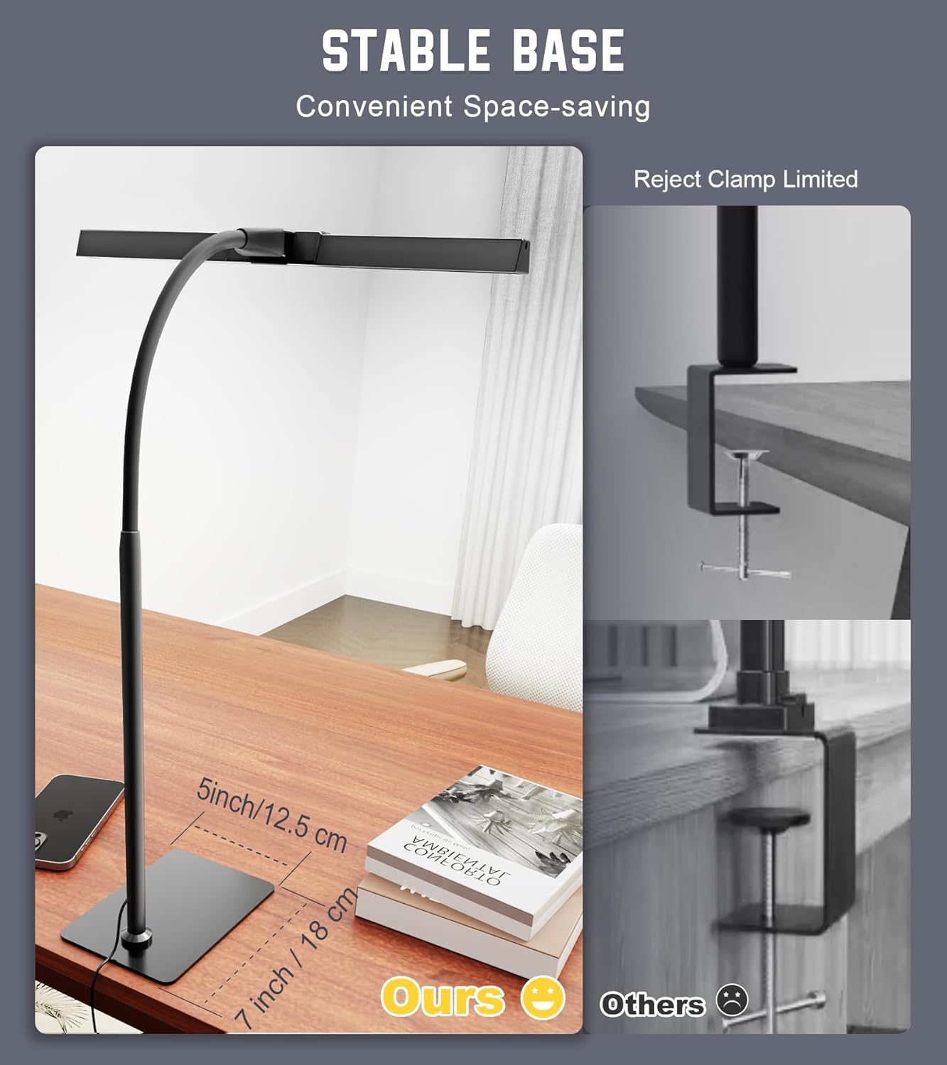 GlowStar Designer Desk Lamp with Weighted Base for Craft Room, Premium Matte Finish LED Light for Elevated Home Aesthetic