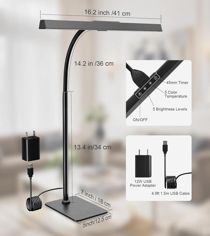 GlowStar Designer Desk Lamp with Weighted Base for Craft Room, Premium Matte Finish LED Light for Elevated Home Aesthetic