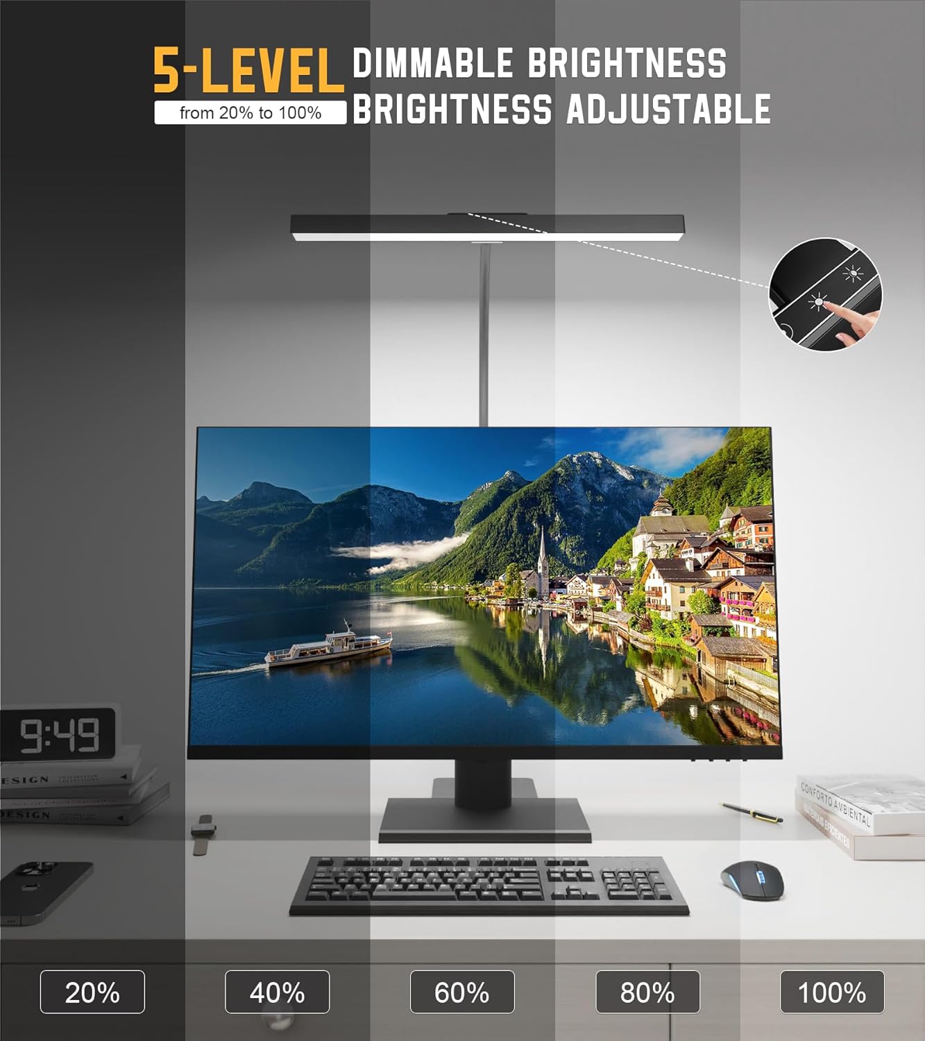 GlowStar Designer Desk Lamp with Weighted Base for Craft Room, Premium Matte Finish LED Light for Elevated Home Aesthetic