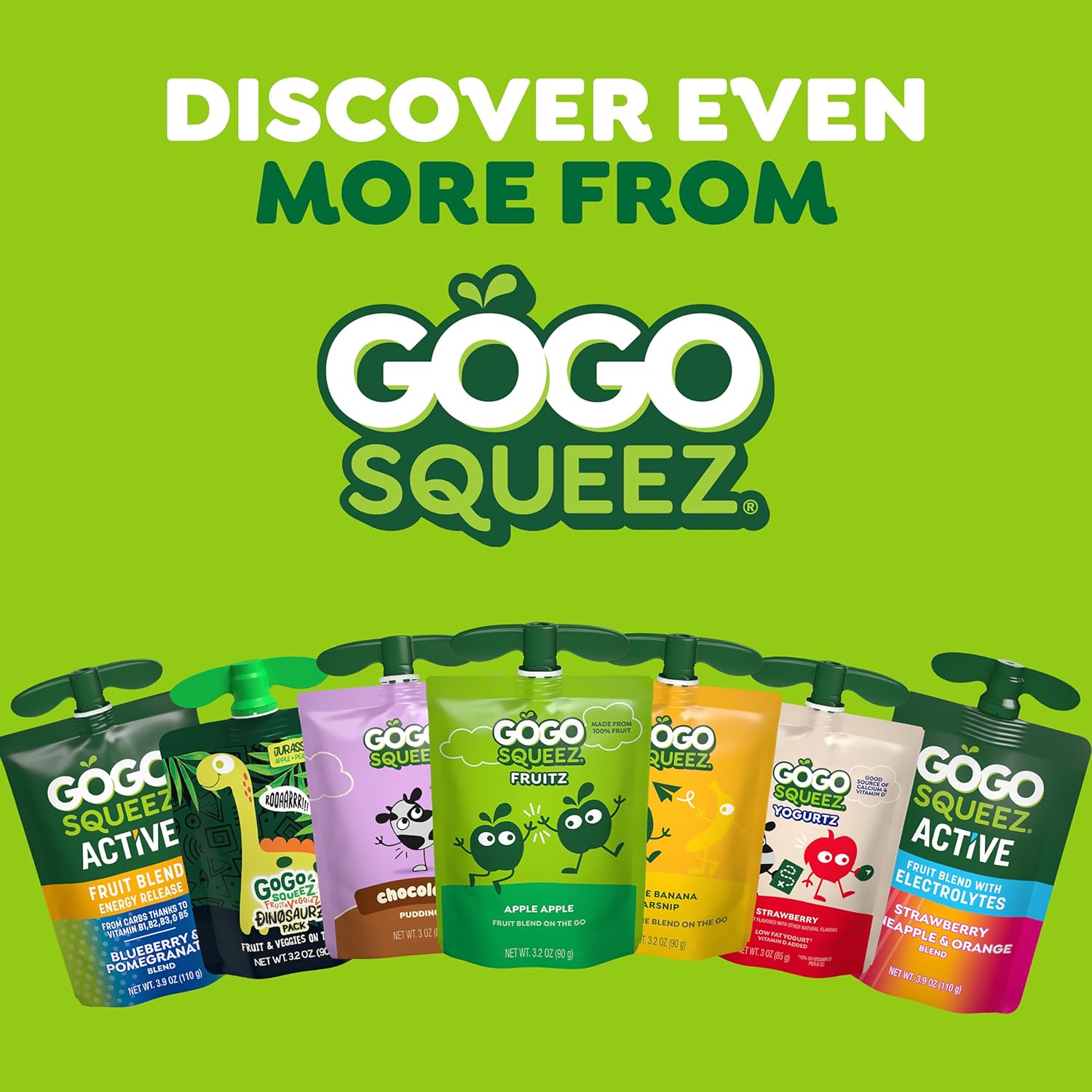 GoGo squeeZ Squeeze Pouches Variety – Safe Shareable Snack for Group Settings and Parties, Nut and Dairy Free