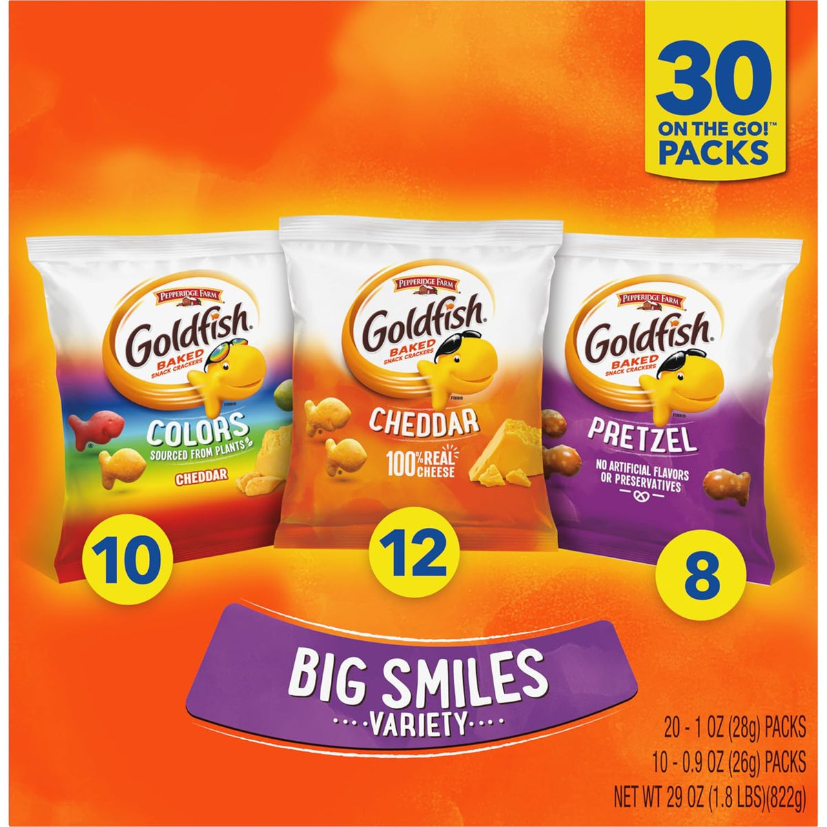 Goldfish Baked Cheddar Crackers Halloween Variety – Hostess Gift for Fall Family Gatherings, 27.3 oz