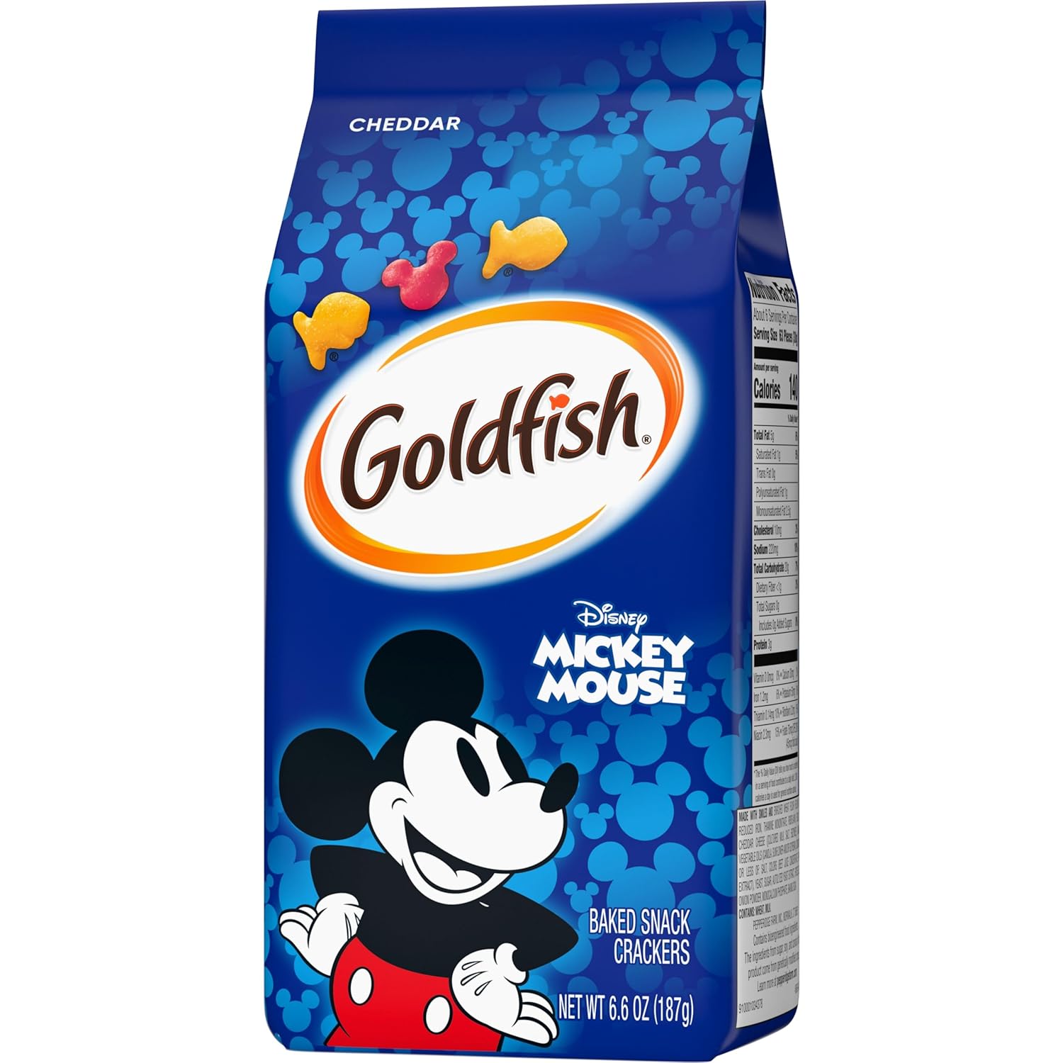 Goldfish Disney Mickey Mouse Cheddar Snacks Made with 100 Percent Real Cheese and Clean Ingredients, 6.6 oz Bag
