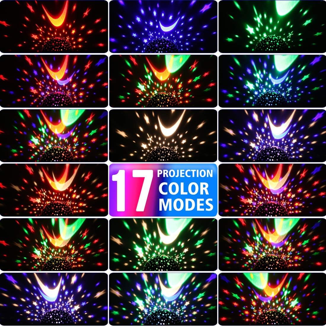 GOLUM Star Projector – Ambient Ceiling Light for Playroom and Reading Nook, Dimmable Star and Moon Glow
