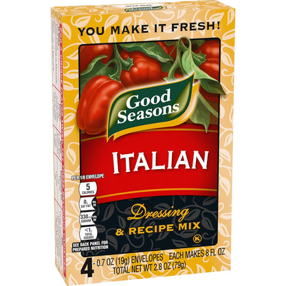 Good Seasons Italian Herb Seasoning – Clutter-Free Dry Mix Packets for Organized Small-Space Cooking, 4 ct Box