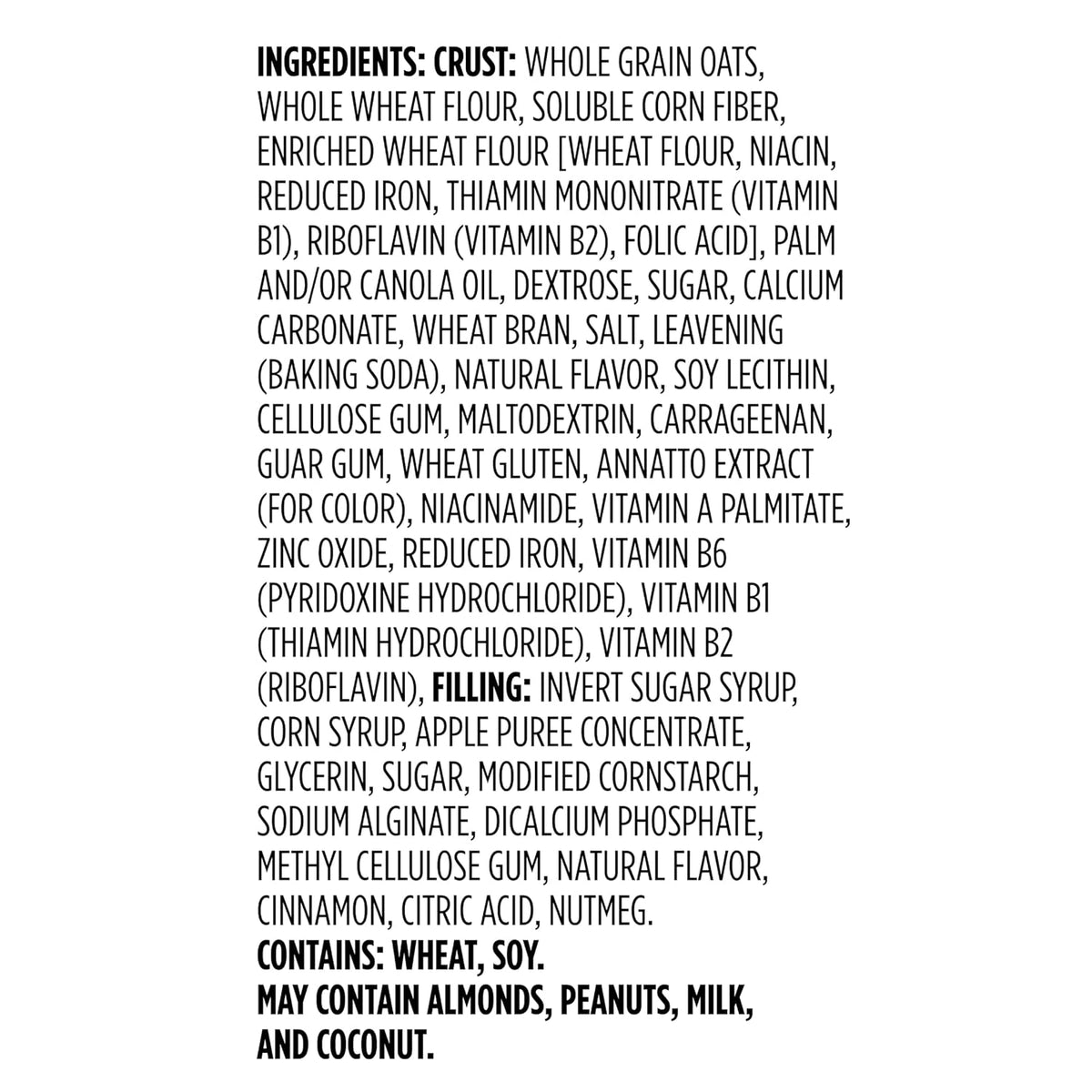 good source of calcium and iron from enriched wheat flour and added minerals