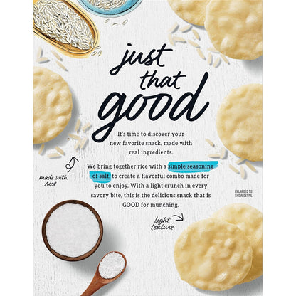 Good Thins Simply Salt Rice Snacks Gluten Free Crackers for Biking and Horseback Riding, Portable Lightweight Trail Snack