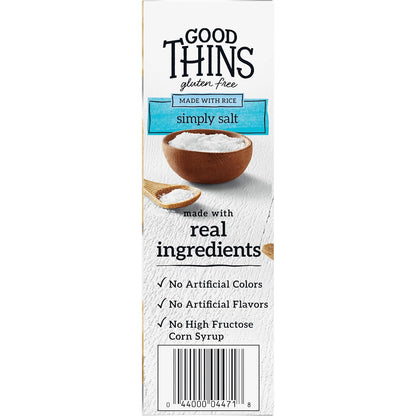 Good Thins Simply Salt Rice Snacks Gluten Free Crackers for Biking and Horseback Riding, Portable Lightweight Trail Snack