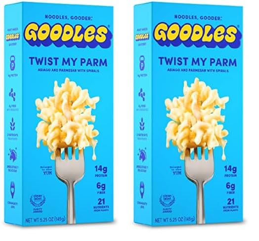 Goodles Twist My Parm Asiago and Parmesan Spirals – No-Carb-Crash Lunch for Back-to-Back Meetings