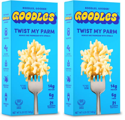 Goodles Twist My Parm Asiago and Parmesan Spirals – No-Carb-Crash Lunch for Back-to-Back Meetings