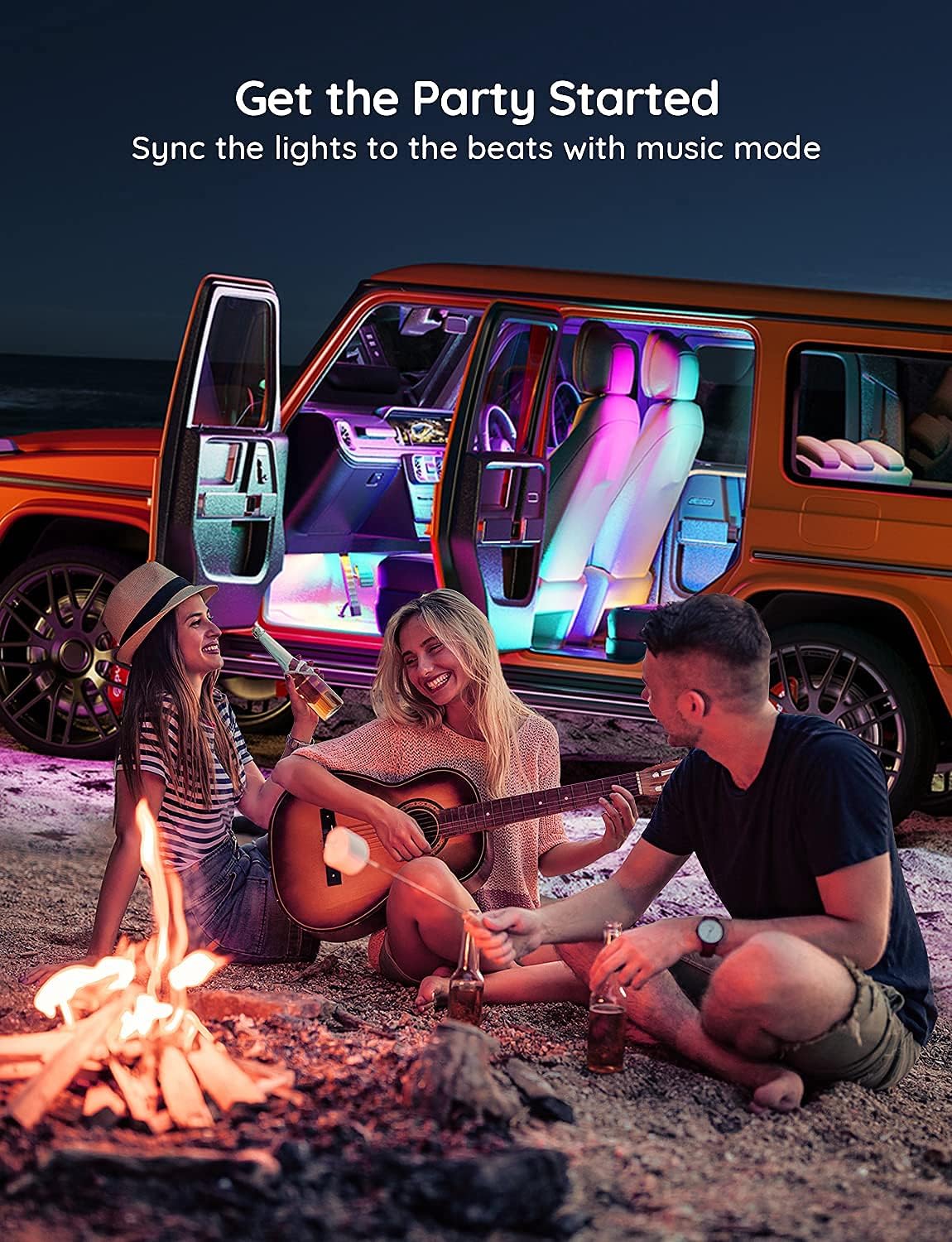 Govee Car LED Strip Lights – Modern Home Atmosphere Upgrade, Music Sync LED Strip for Car Cabin