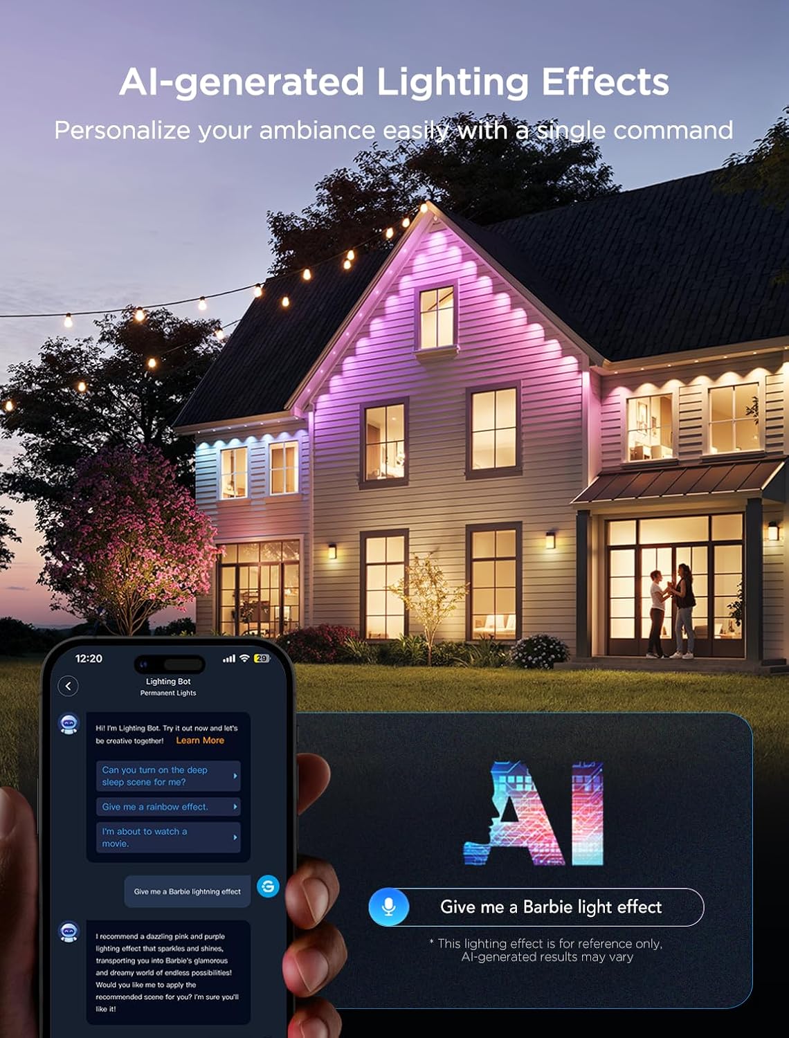 govee home app with ai-generated lighting effects, diy mode, and remote scheduling