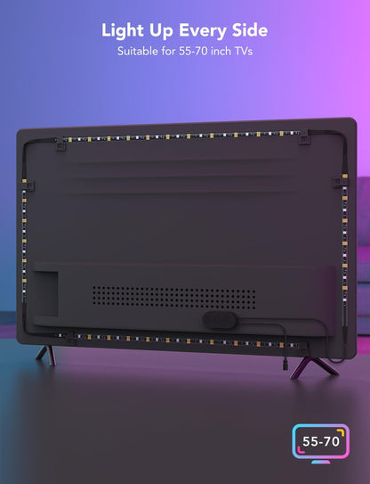 Govee RGBIC TV Backlight – Fun and Safe Kids' TV Area Lighting with App Parental Scene Control for 55-65 Inch TVs