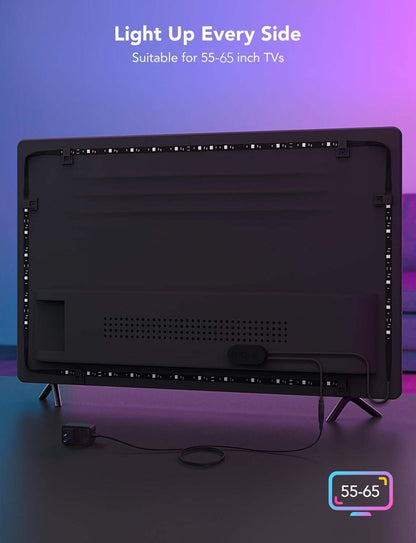 Govee RGBIC TV Backlight – Fun and Safe Kids' TV Area Lighting with App Parental Scene Control for 55-65 Inch TVs
