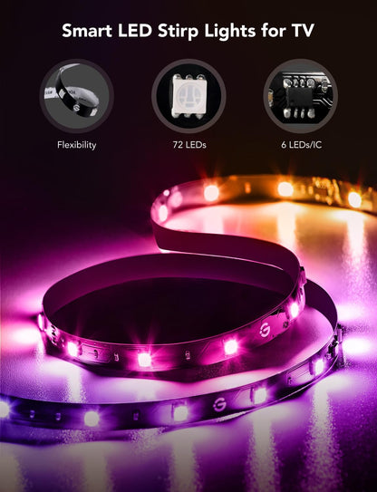 Govee Smart LED Backlight Strip – Valentine's Day Gift for Couples, Movie Night Mood Light for 40-50 inch TVs