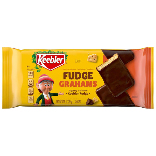 graham cracker base coated in keebler fudge