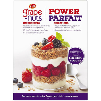 Grape-Nuts Original Breakfast Cereal – High-Fiber Study Snack for the Student Desk, Crunchy Brain Fuel Between Sessions