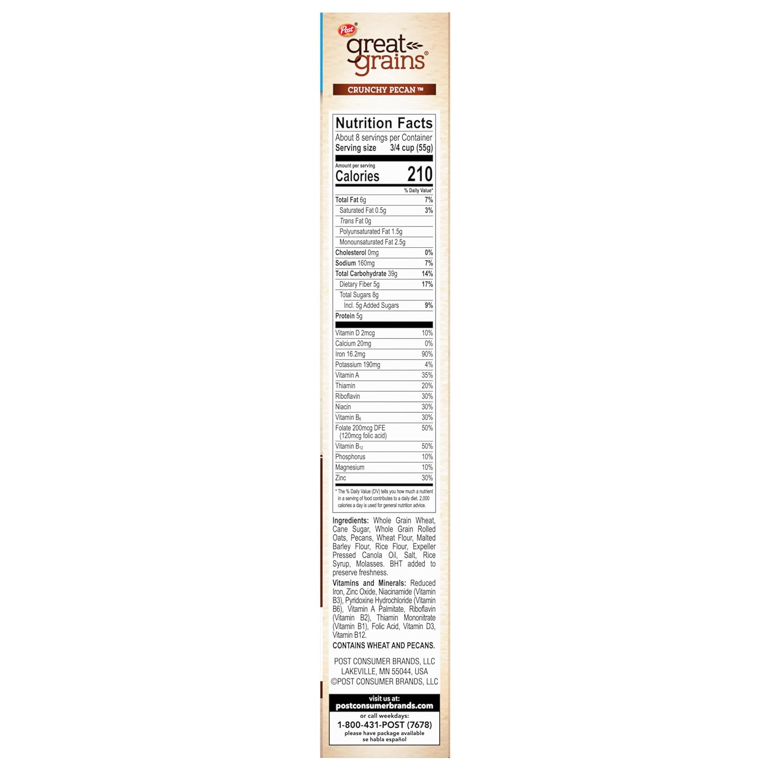 Great Grains Crunchy Pecans Cereal – Wholesome Crunchy Cereal for Family Morning Routines