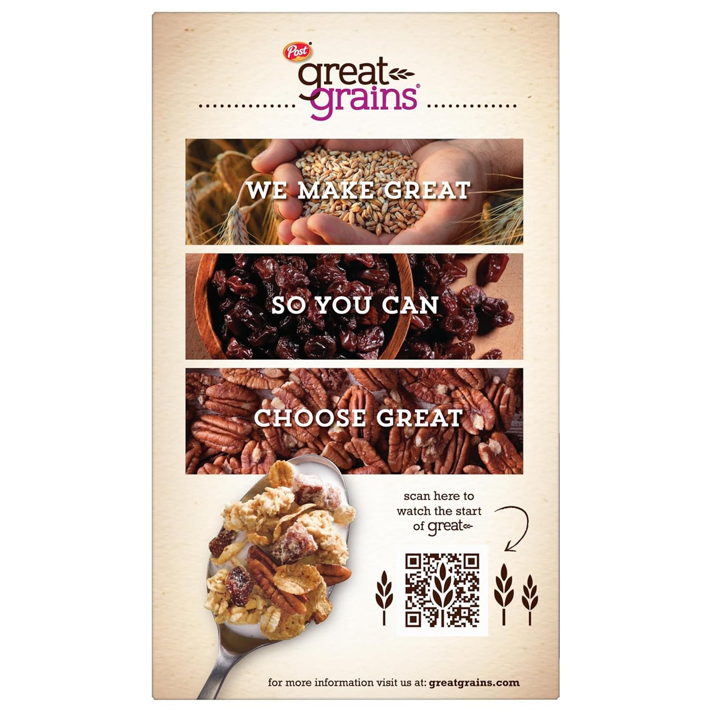 Great Grains Raisins Dates Pecans Cereal – Naturally Sweet Non-GMO Cereal for Kids Snack and Breakfast, 16 oz