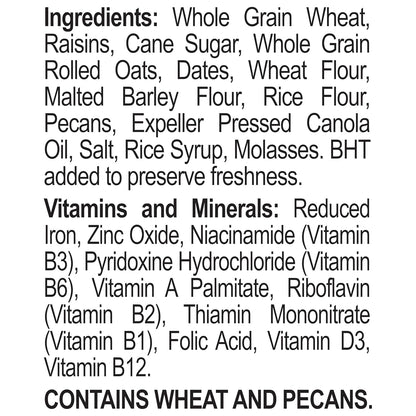 Great Grains Raisins Dates Pecans Cereal – Naturally Sweet Non-GMO Cereal for Kids Snack and Breakfast, 16 oz