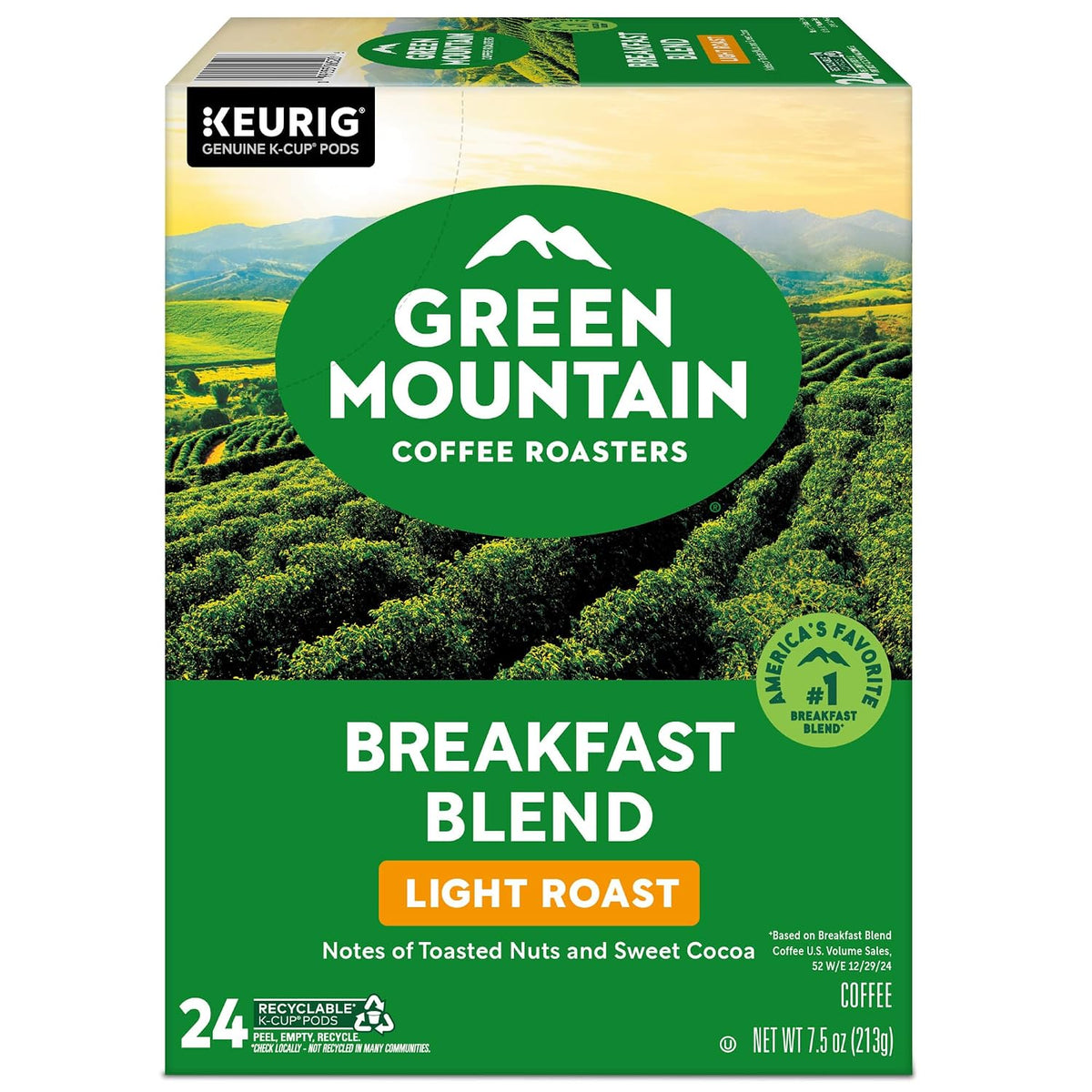 Green Mountain Coffee Roasters Breakfast Blend K-Cup Pods – Home Office Coffee for Busy Remote Professionals, 96 Count