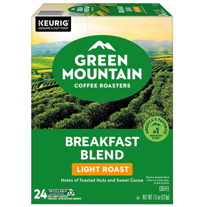 Green Mountain Coffee Roasters Breakfast Blend K-Cup Pods – Home Office Coffee for Busy Remote Professionals, 96 Count