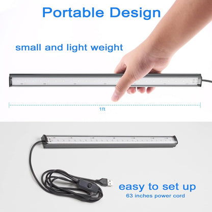 GREENIC UV LED Blacklight Strip 1ft – Low Profile 10W Bar for Neutral Interiors and Hidden Accent Lighting