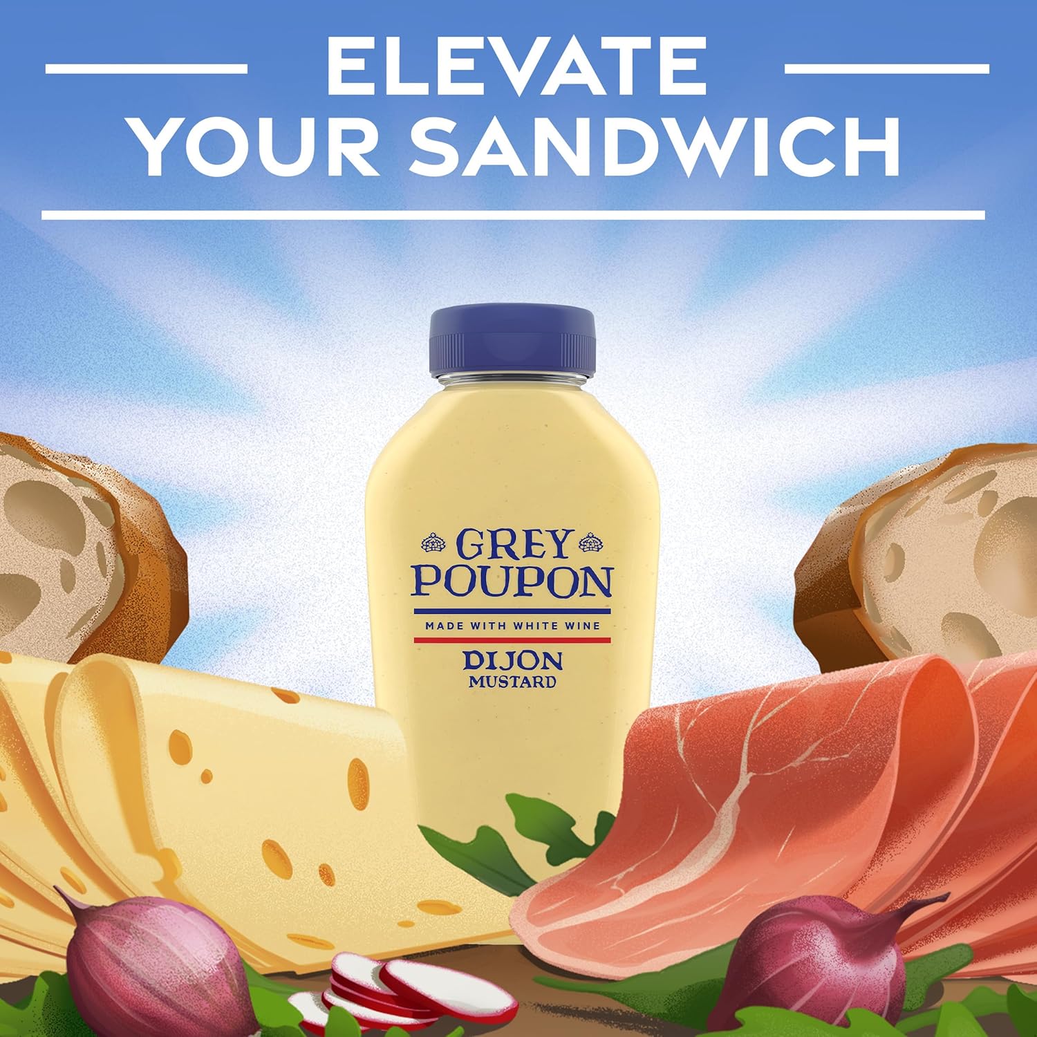 Grey Poupon Dijon Mustard – Valentine's Day Gift for Food Lovers, French-Style Mustard for Romantic Home Dinners