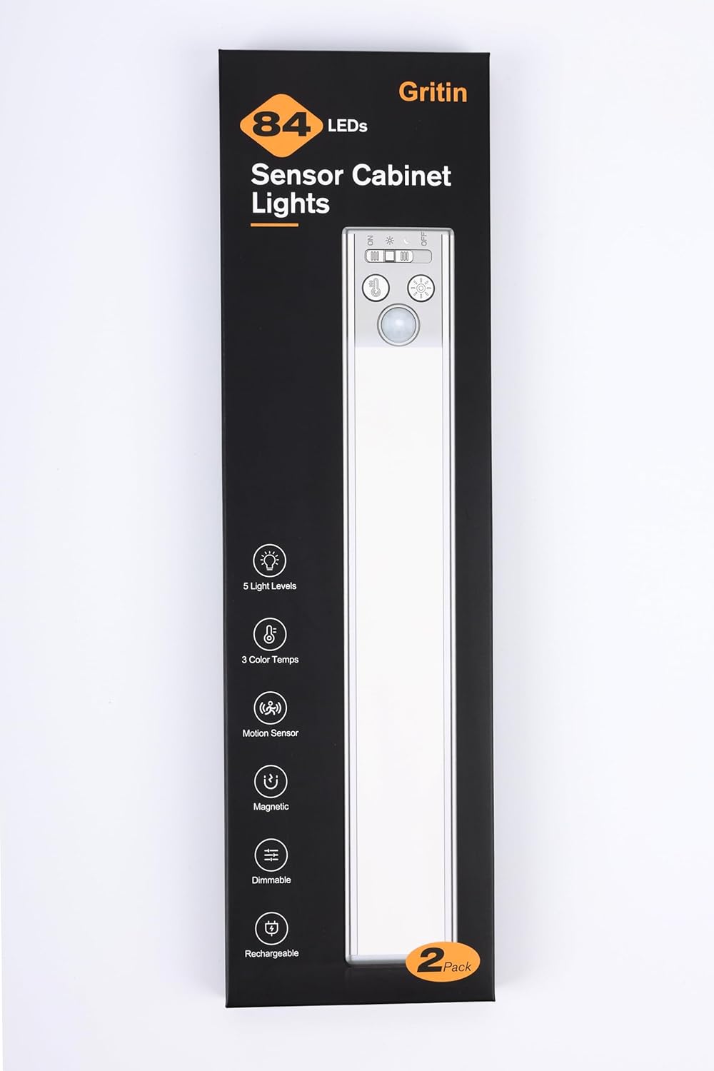 Gritin 14.7 inch Rechargeable Light - Day Mode Sensor for Studio and Basement Workshop Illumination