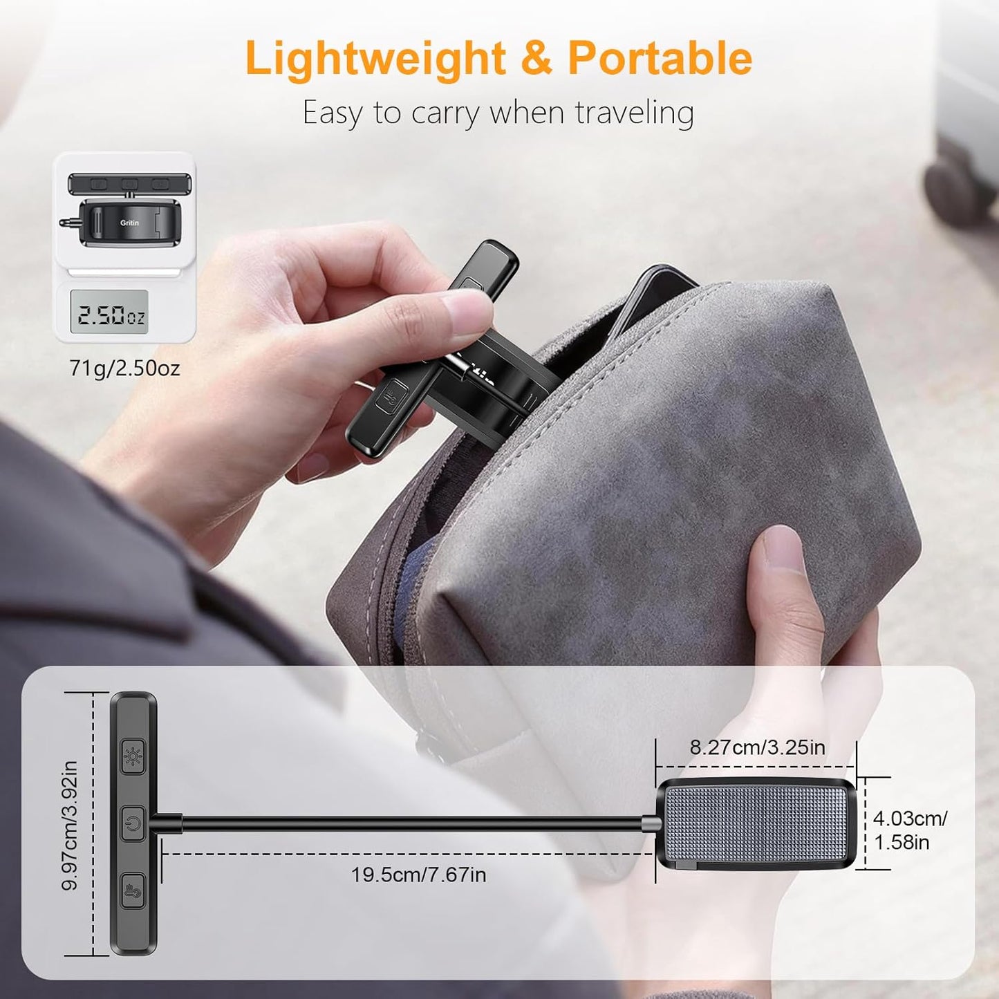 Gritin Clip on Warm Reading Lamp with Stepless Dimming – Calming Atmosphere for Bath Time Books and Self Care Evenings
