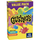 Gushers Strawberry and Tropical Gummy Snacks for Beach Days and Backyard Play – Individually Wrapped 12 ct