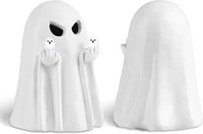 Halloween Ghost Figurine – Cute Non-Scary LED Decor Safe for Kids' Bedrooms, Playrooms, and Nursery Shelves