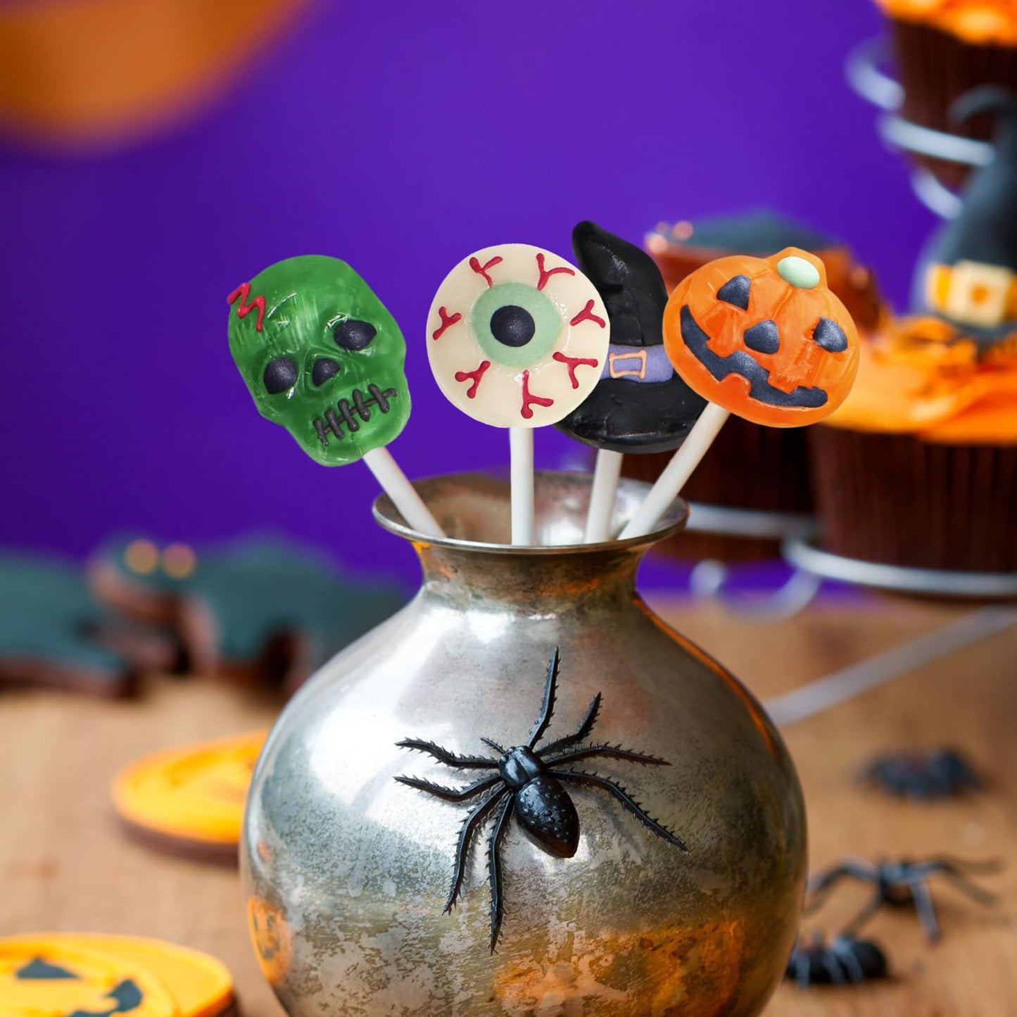 Halloween Lollipops 24 Pack Individually Wrapped Suckers for Large Trick-or-Treat Crowds Outdoor Fall Festivals and Carnivals