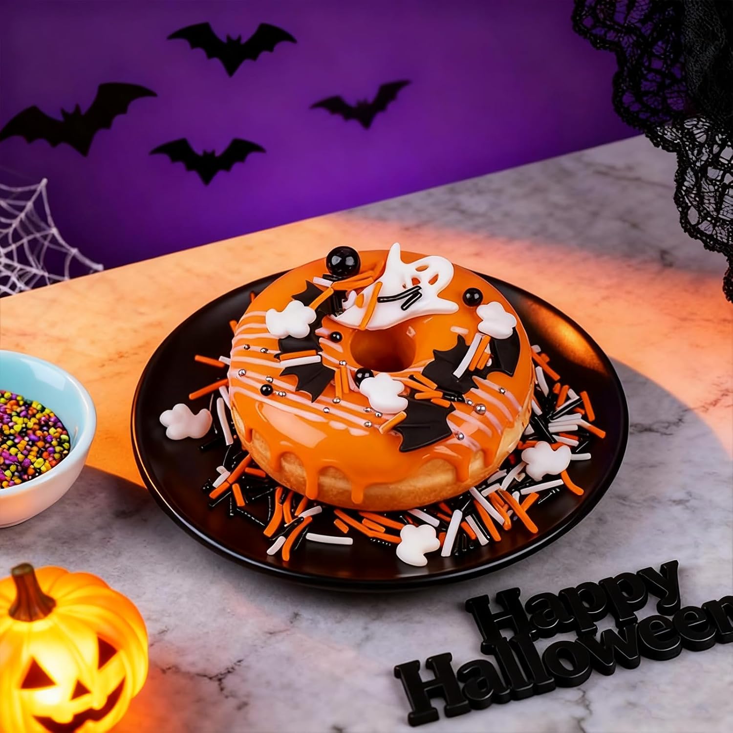 Halloween Sprinkles - Durable Sealed Jar for Camping Treats and Outdoor Halloween Celebrations, Bulk Sprinkle Pack 320g