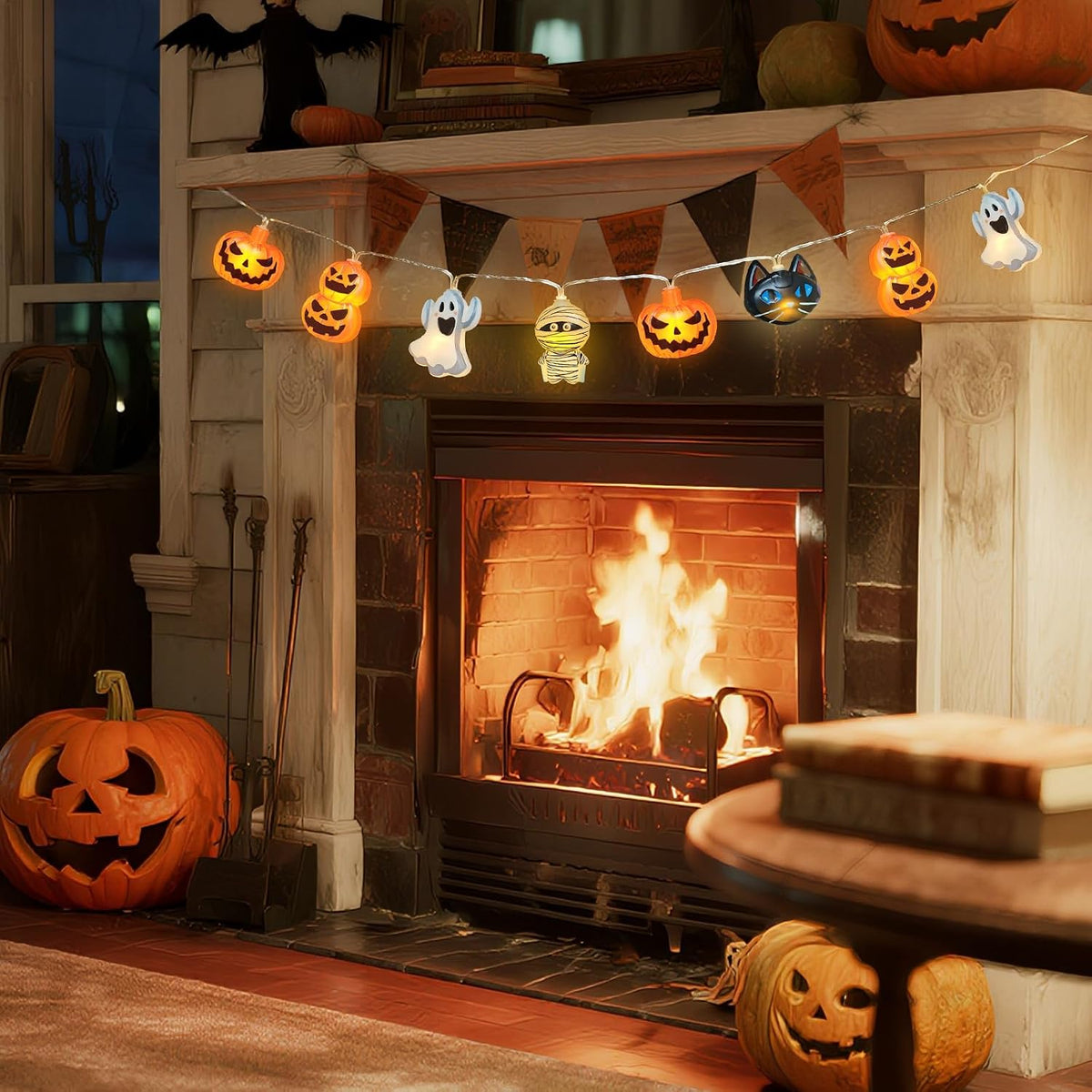 Halloween String Lights – Cozy Bedroom Decor with Pumpkin and Ghost LEDs for Living Room Ambiance