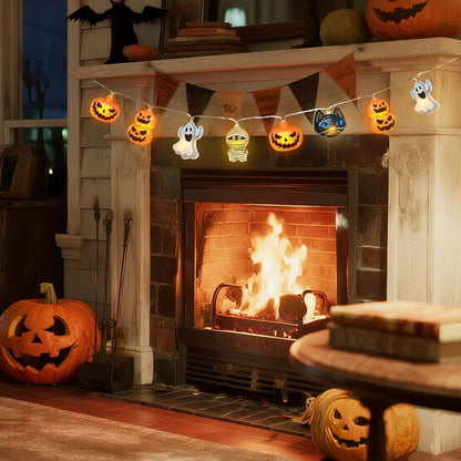 Halloween String Lights – Cozy Bedroom Decor with Pumpkin and Ghost LEDs for Living Room Ambiance