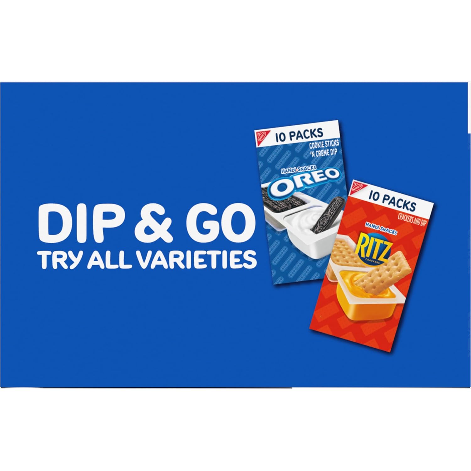 Handi-Snacks OREO Cookie Sticks with Creme Dip for Beach Days, Car Rides, and Tailgating, 20 Single-Serve Packs