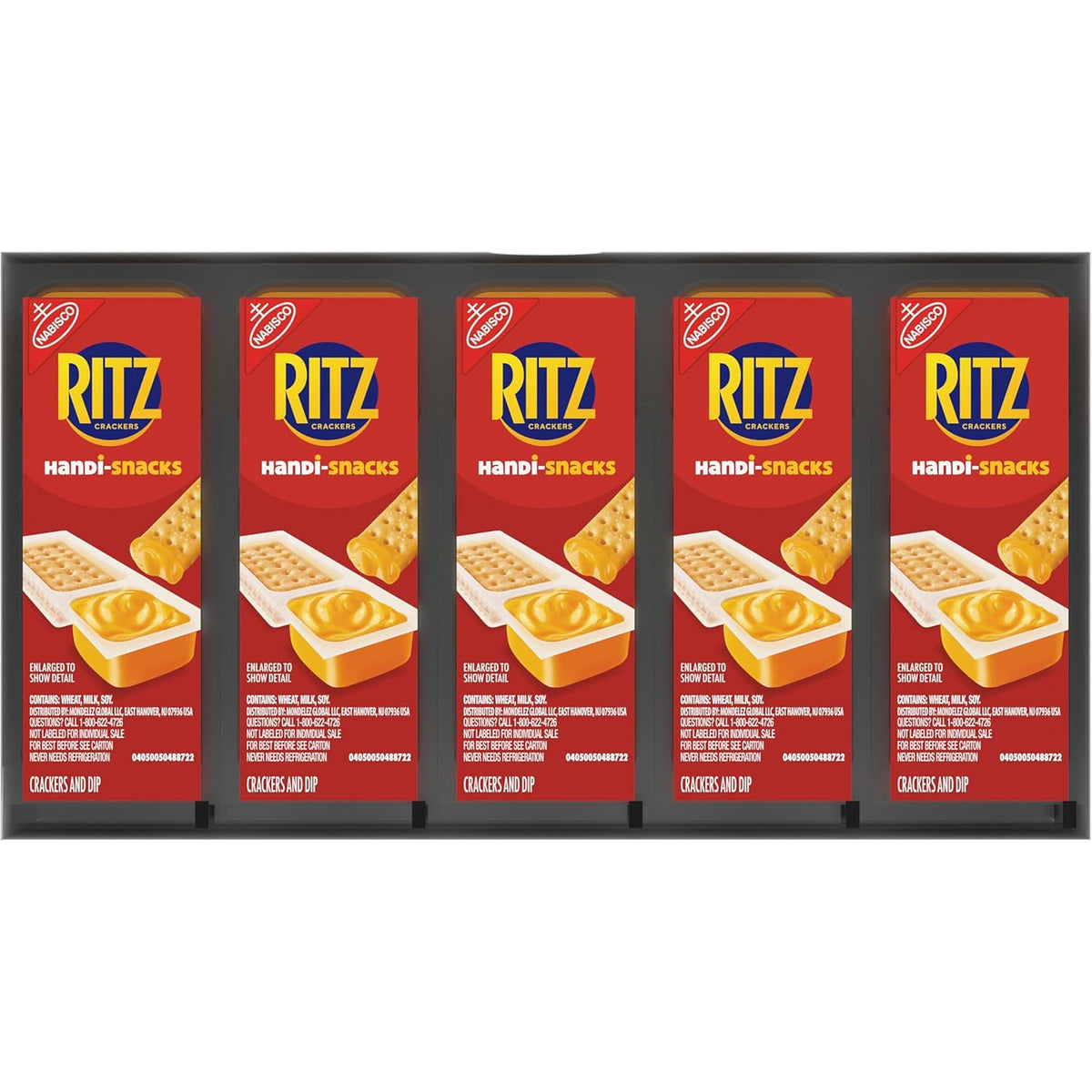 Handi-Snacks RITZ Crackers and Real Cheese Dip Snack Packs – No-Refrigeration Lunchbox Snack for Kids, 20 ct