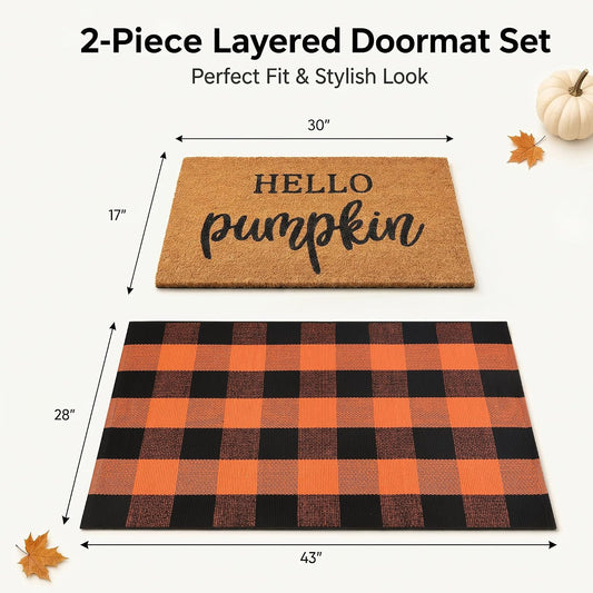 handwoven cotton buffalo plaid rug (28" x 43" or 36" x 60")