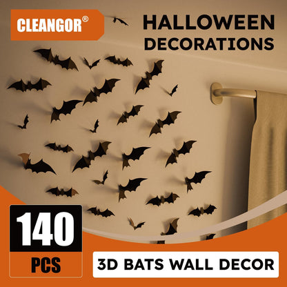 HauntNest Flying Bat Wall Art – Moody Halloween Aesthetic for Apartment and Loft Spaces, Reusable 3D PVC Decals