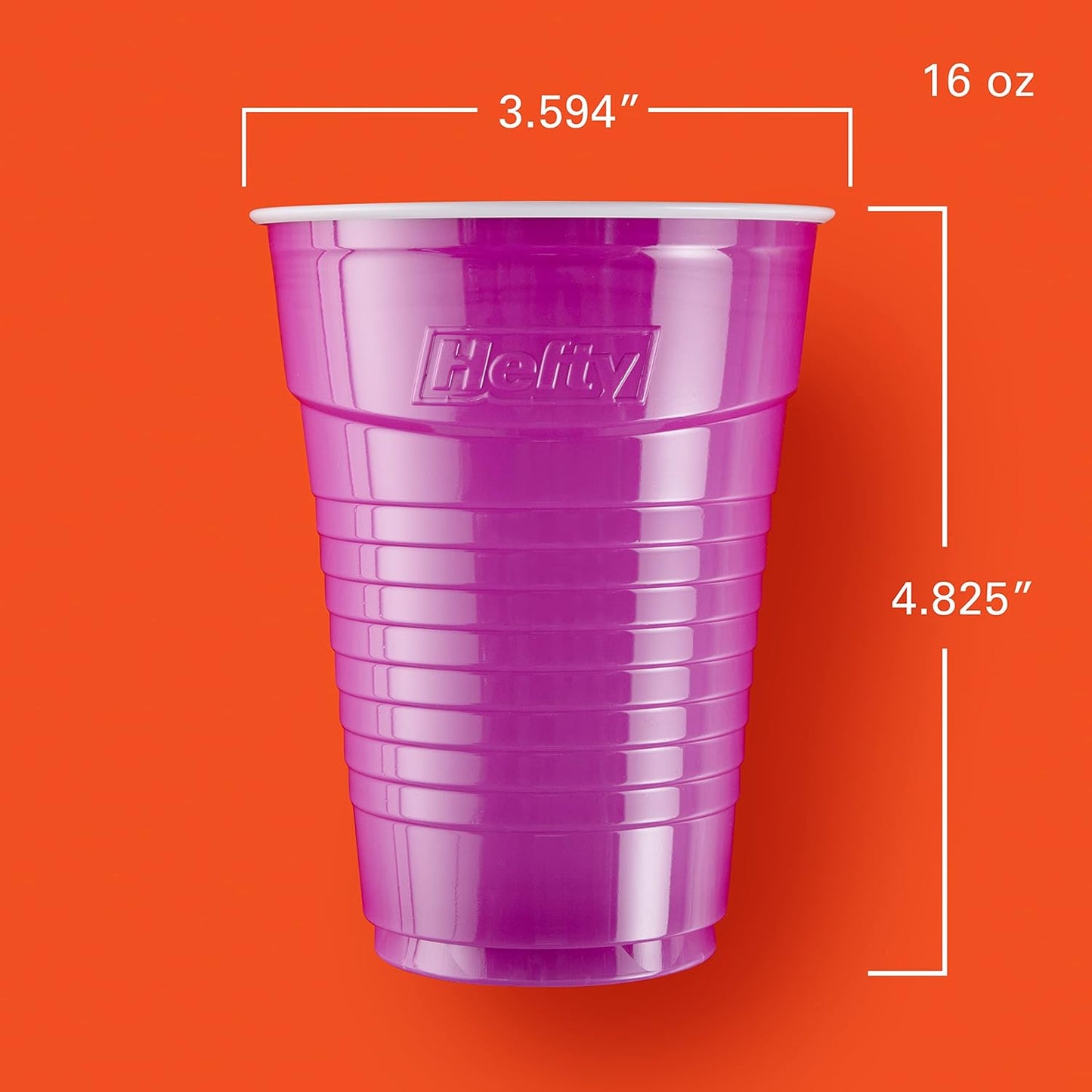 Hefty Party On Durable Party Cups – Reliable Family Friendly Drinkware That Won't Crush in Grip or Crack Mid Party, 76 Pack