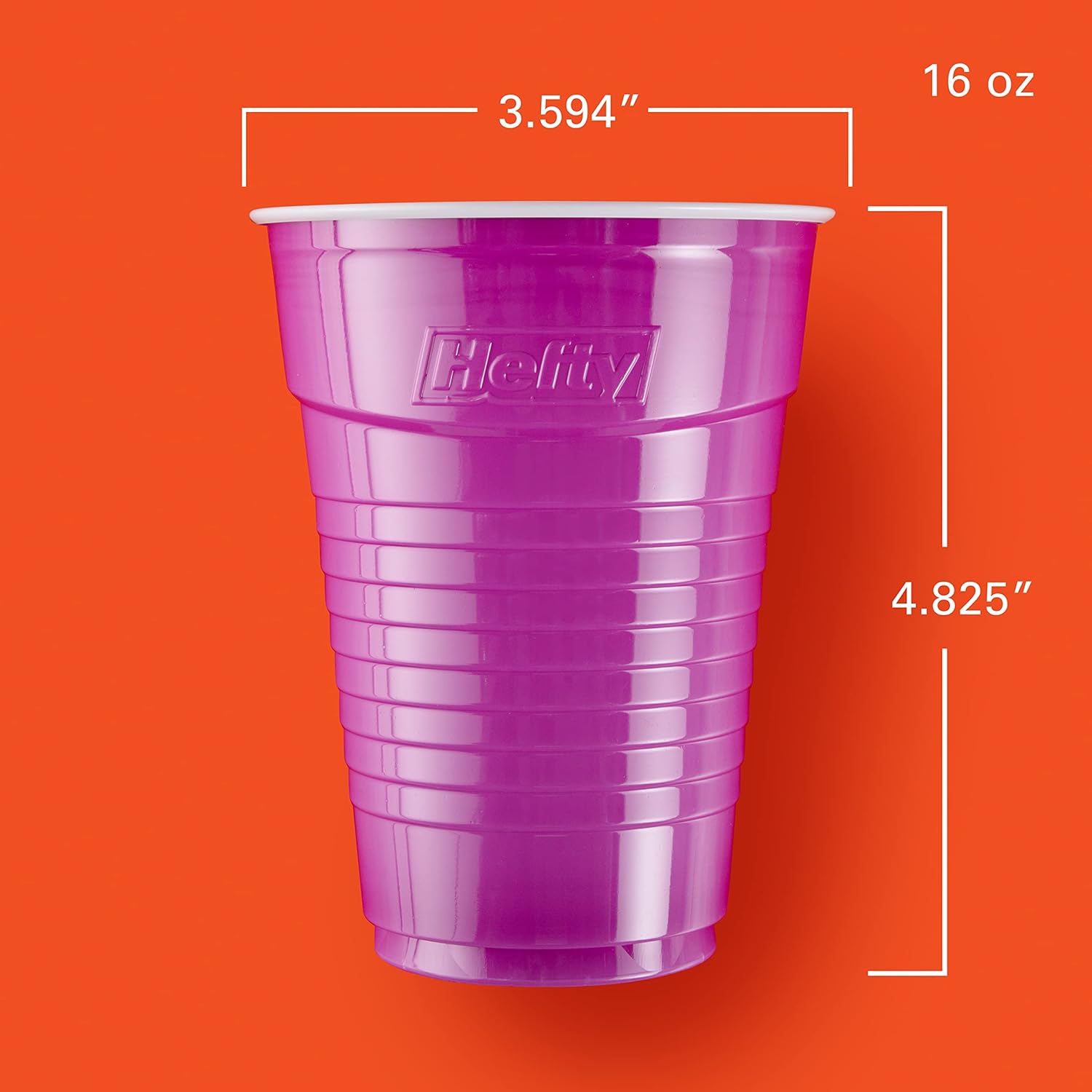 Hefty Party On Durable Party Cups – Reliable Family Friendly Drinkware That Won't Crush in Grip or Crack Mid Party, 76 Pack