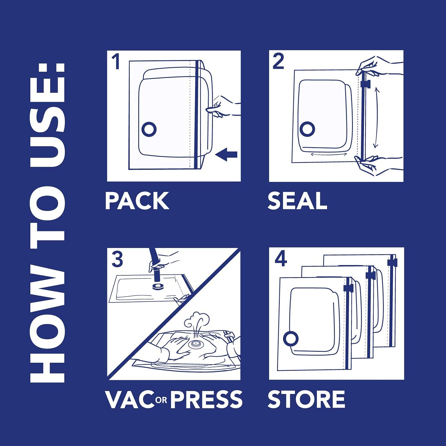 Hefty Shrink-Pak Storage Bags that Complement Living Room Decor, Free Up Space for Furniture and Style