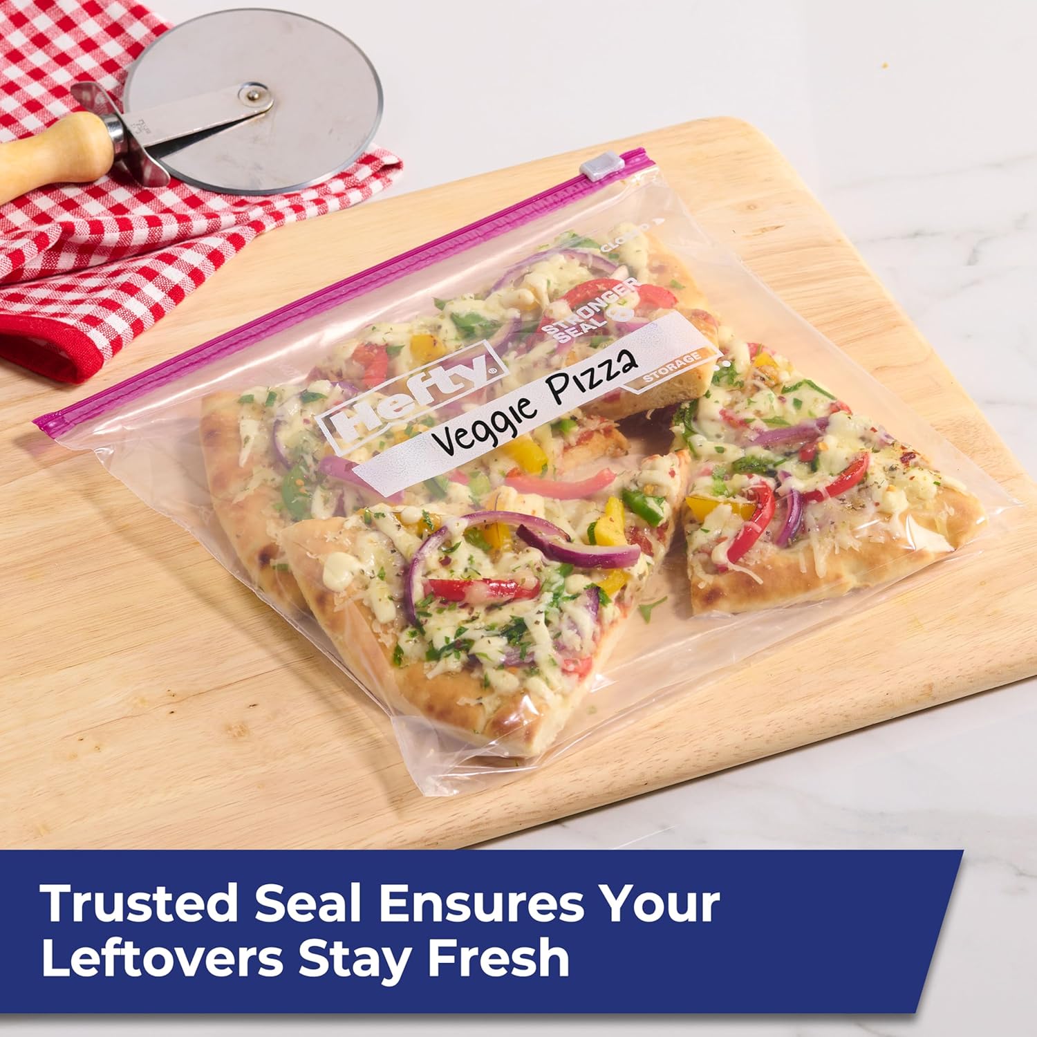 Hefty Slider Gallon Storage Bags – Desk-Side Lunch and Bulk Snack Organizer, MaxLock Seal