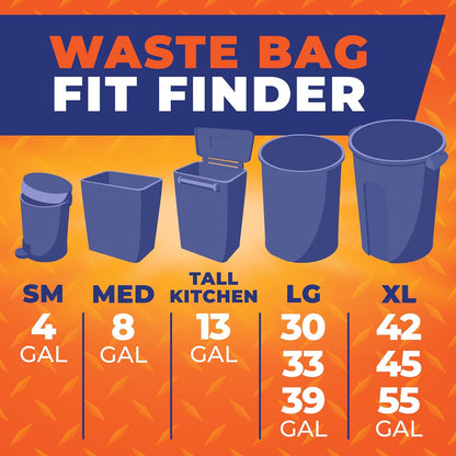 Hefty Steelsak Contractor Bags – Safe Disposal of Nails, Drywall and Broken Glass, 39 Gallon Tear Resistant