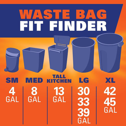 Hefty Ultra Strong 13 Gallon Trash Bags – Curb-Trip Drawstring Liner Built for Heavy Wet Loads, Bulk 110 Count