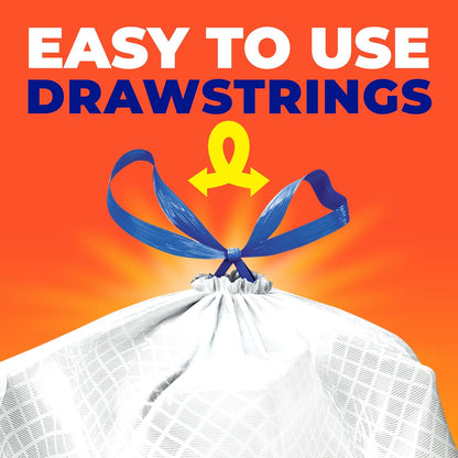 Hefty Ultra Strong 20 Gallon XL Tall Trash Bags with Break-Resistant Drawstring for Faster Meal Prep Cleanup in Open-Concept Studios