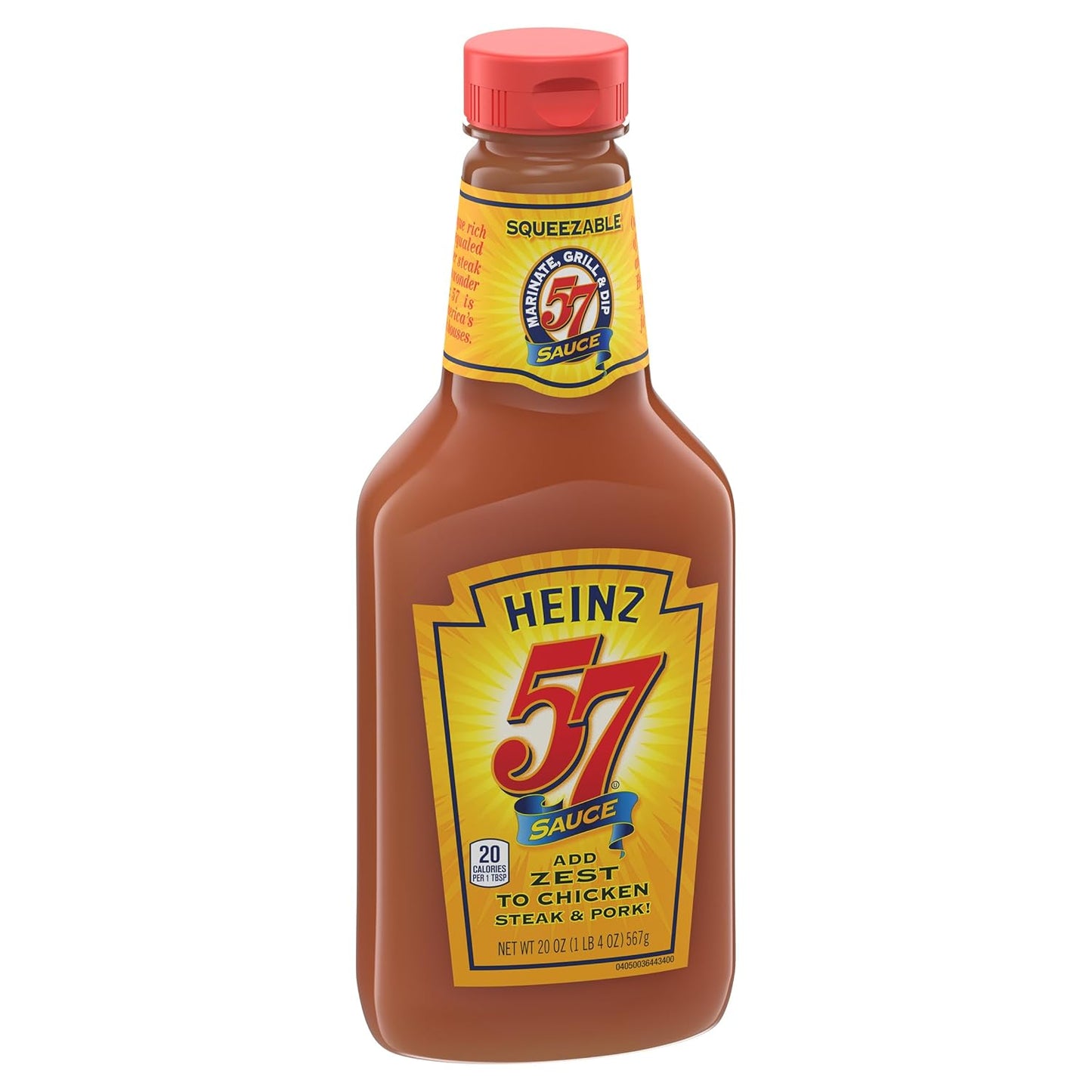 Heinz 57 Original Sauce for Streamlined Kitchen Routines, 20 oz Bottle as an All-in-One Grilling and Dipping Sauce