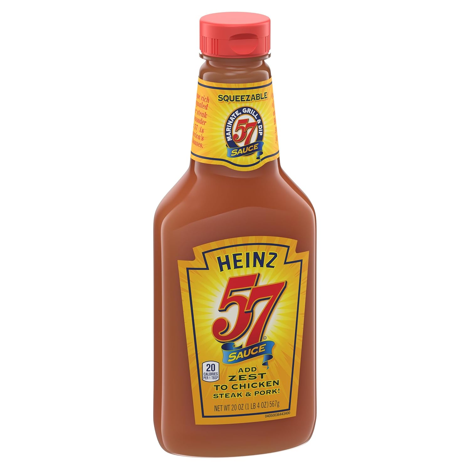 Heinz 57 Original Sauce for Streamlined Kitchen Routines, 20 oz Bottle as an All-in-One Grilling and Dipping Sauce